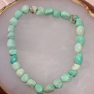 Natural Chrysoprase Gemstone Bracelet Green Crystal Bead Stretch Healing Jewelry